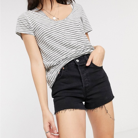 New Levi's Ribcage denim Cutoff Jean Shorts - Picture 7 of 11